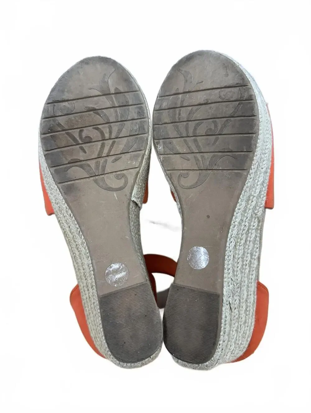 CL Chinese Laundry Orange Wedge Sandals with Ankle Strap